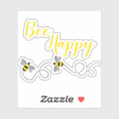 Bee Happy | Eigen vinylsticker Sticker (Vel)