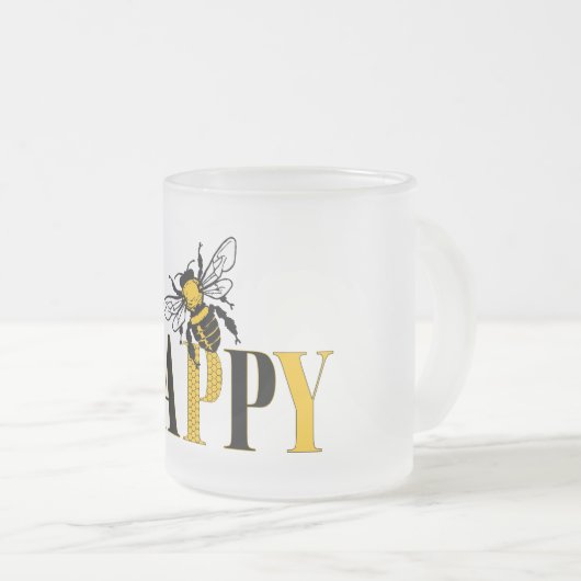 Bee Happy Frosted Mug (Devant droit)