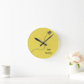 Bee Happy Fun Yellow Bee Horloge murale (Maison)