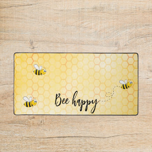 Bee happy gele honingraat bureaumat