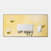 Bee happy gele honingraat bureaumat (Keyboard & Muis)