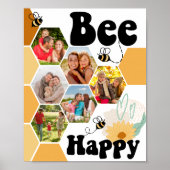 Bee Happy Honeycomb 6 Foto Collage Poster (Voorkant)