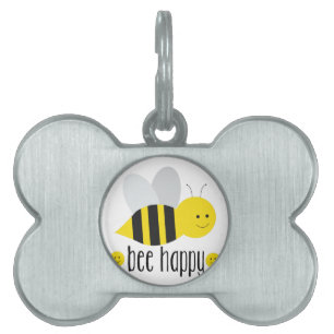 Bee Happy Huisdieren Naamplaatje
