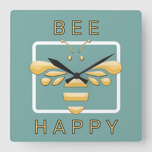 Bee Happy Jote Honeybee Apiarist Honey Horloge (Recto)