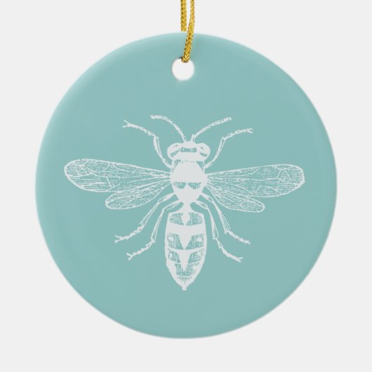 Bee Happy Keramisch Ornament (Voorkant)