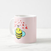 Bee Happy Love Heart Koffiemok (Voorkant links)