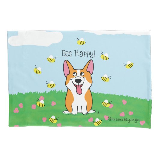 Bee Happy Pillowcase Kussensloop (Voorkant)