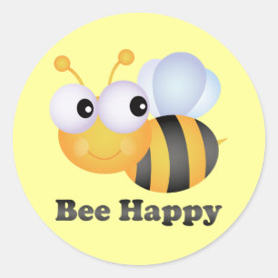 Bee Happy Ronde Sticker