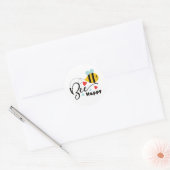 Bee Happy Ronde Sticker (Envelop)