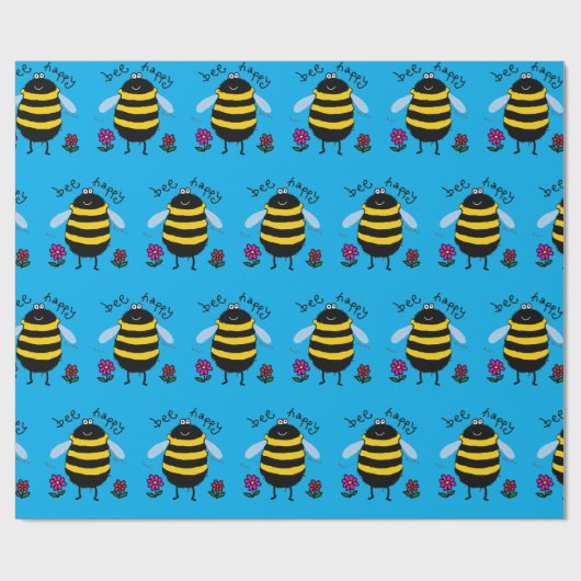 Bee Happy Schattige Bijenweefsel Papier (Vlak)