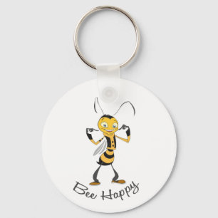 Bee Happy Sleutelhanger