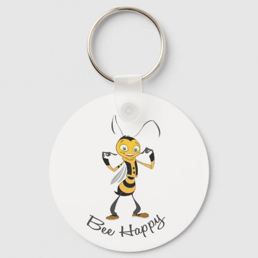 Bee Happy Sleutelhanger (Voorkant)