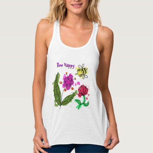 Bee Happy Tanktop (Voorkant)