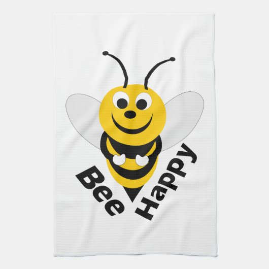 Bee Happy Theedoek (Verticaal)
