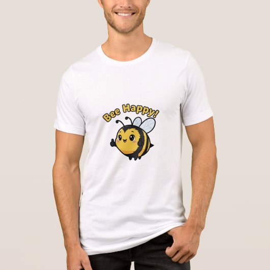 Bee Happy! Tri-Blend Shirt (Voorkant)