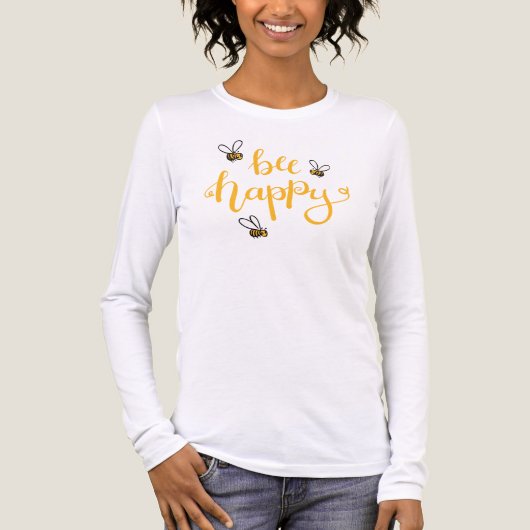 Bee happy Tri-Blend shirt (Voorkant volledig)