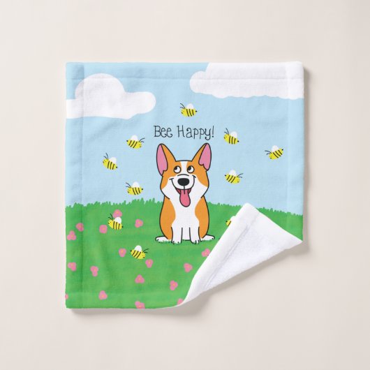 Bee Happy Washcloth Washandje (Wasdoekje)