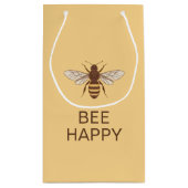 BEE HAPPY YELLOW CANVAS TAS met QUEEN BEE Klein Cadeauzakje (Achterkant)