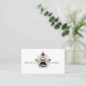 Bee Heart Wings Social Calling Card Visitekaartje (Staand voorkant)