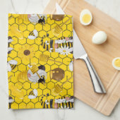 Bee Hive Gnomes Pattern Theedoek (Quarter Fold)