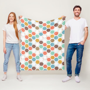 Bee Hive Module Patroon Fleece Deken