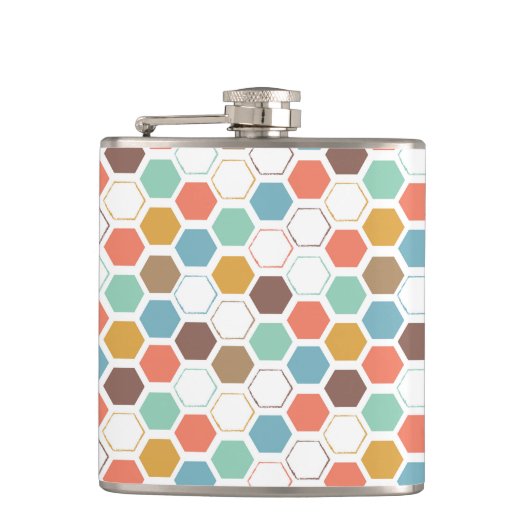 Bee Hive Module Patroon Heupfles (Voorkant)