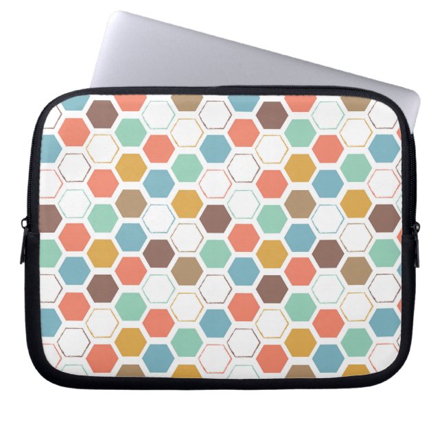 Bee Hive Module Patroon Laptop Sleeve (Voorkant)