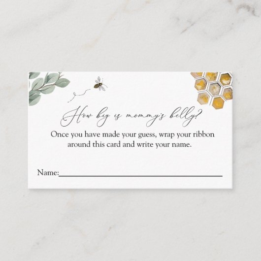 Bee Hoe groot is mama's buikspelkaart Informatiekaartje (Voorkant)