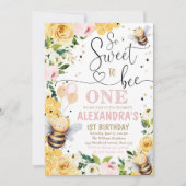 Bee Honey Invitation Anniversaire Girl So Sweet to (Devant)