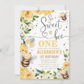 Bee Honey invitation Anniversaire So Sweet to Bee (Devant)