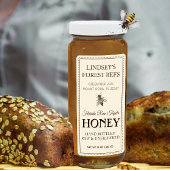Bee Honey Label Hand gebotteld Raw Queenline