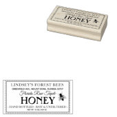  Bee Honey Label Hand gebotteld Raw Stamp Rubberstempel (Gestempeld)