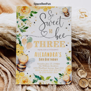 Bee Honey TROIS Invitation Anniversaire Bee Honey