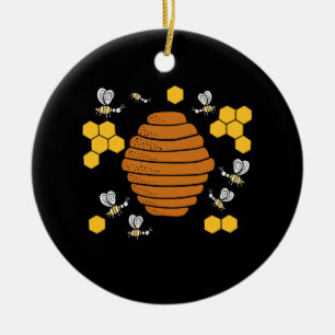 Bee Honeycomb Keramisch Ornament