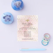 bee honeycomb on pink red watercolor flyer (Enkel)