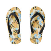 Bee & Honeycomb Patroon Aangepast Kinder Teenslippers (Voetbed)