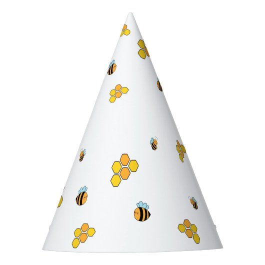 Bee Honeycomb Patterned Feesthoedjes (Voorkant)