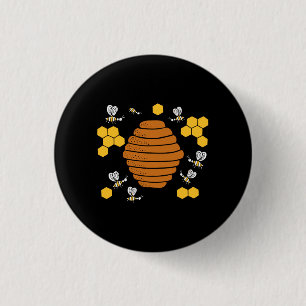 Bee Honeycomb Ronde Button 3,2 Cm
