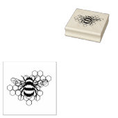 Bee Honeycomb Rubberstempel (Gestempeld)