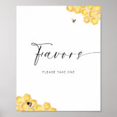 Bee Honeycomb Vrijgezellenfeest Favors Poster (Voorkant)