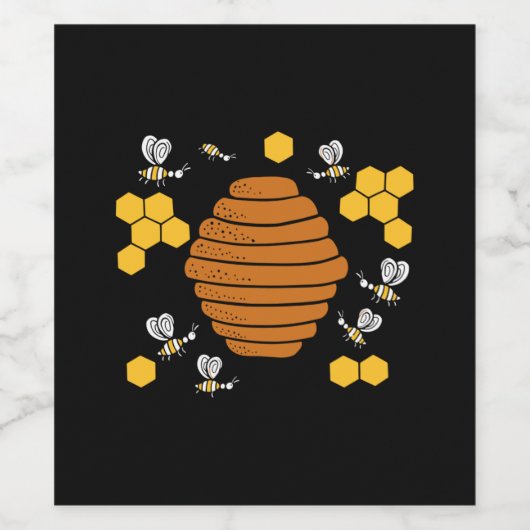 Bee Honeycomb Wijn Etiket (Enkel label)