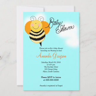 Bee Hop Bumble Bee Baby shower Invitation 5x7