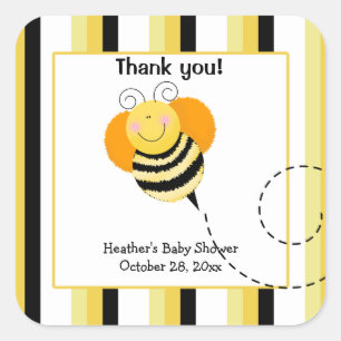 Bee Hop Bumble Bee Carré Favoriser Stickers