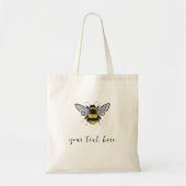Bee Illustration – add your own text Tote Bag (Devant)