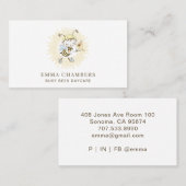 Bee Illustration Daycare Babysit Visitekaartje (Voorkant / Achterkant)