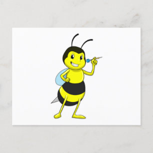Bee in Darts met Dart Briefkaart
