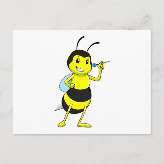 Bee in Darts met Dart Briefkaart (Voorkant)