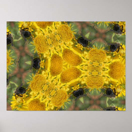 Bee in een Kaleidoscoop Poster (Voorkant)