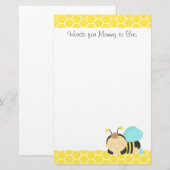 Bee is voor Baby, Bumble Bee voor mama Briefpapier (Voorkant / Achterkant)