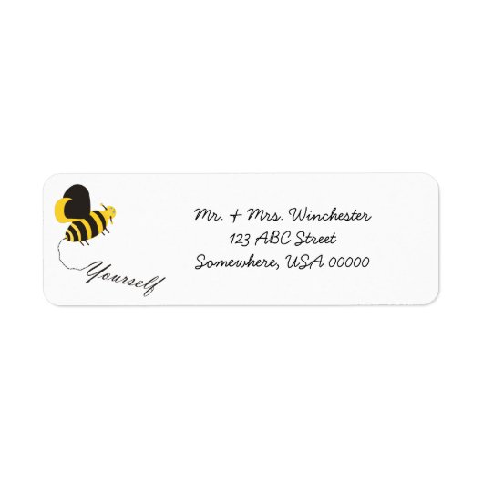 Bee jezelf etiket (Voorkant)